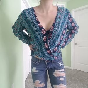 Blue Hollister printed shirt